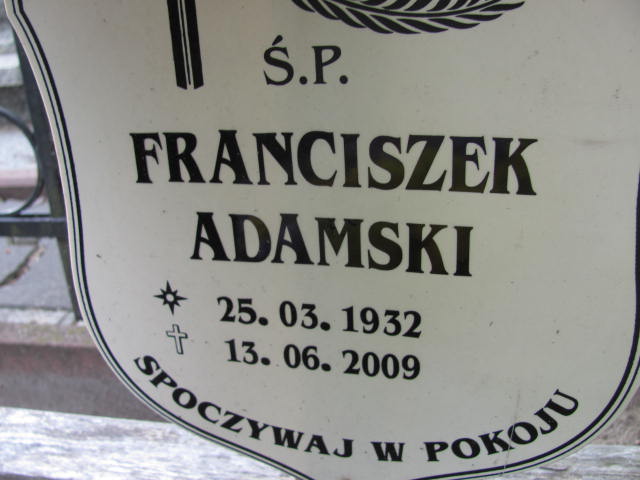 Franciszek Adamski 1932 Kostrzyn nad Odrą - Grobonet - Wyszukiwarka osób pochowanych