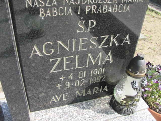 Agnieszka Zelma 1901 Kostrzyn nad Odrą - Grobonet - Wyszukiwarka osób pochowanych