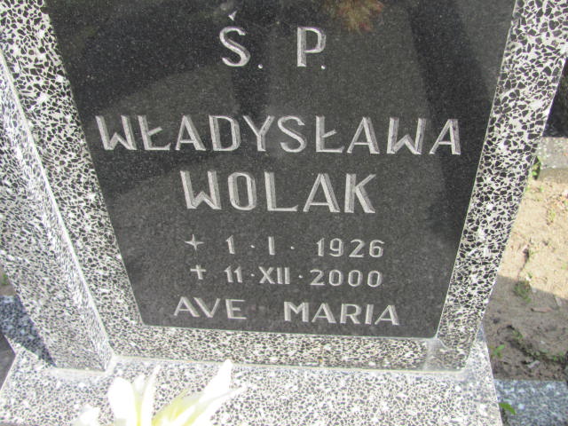 Władysława Wolak 1926 Kostrzyn nad Odrą - Grobonet - Wyszukiwarka osób pochowanych