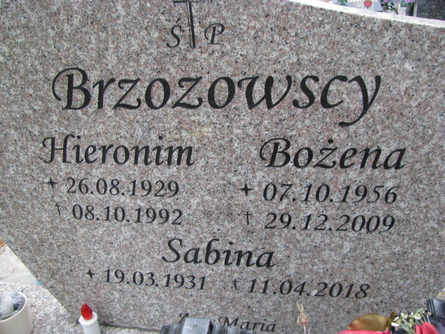 Bożena Brzozowska 1956 Kostrzyn nad Odrą - Grobonet - Wyszukiwarka osób pochowanych