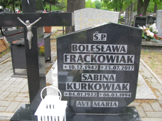 Sabina Kurkowiak 1922 Kostrzyn nad Odrą - Grobonet - Wyszukiwarka osób pochowanych