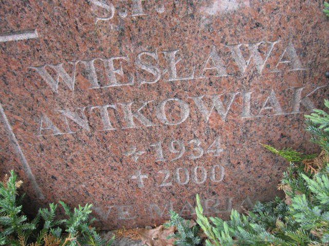 Wiesława Antkowiak 1934 Kostrzyn nad Odrą - Grobonet - Wyszukiwarka osób pochowanych