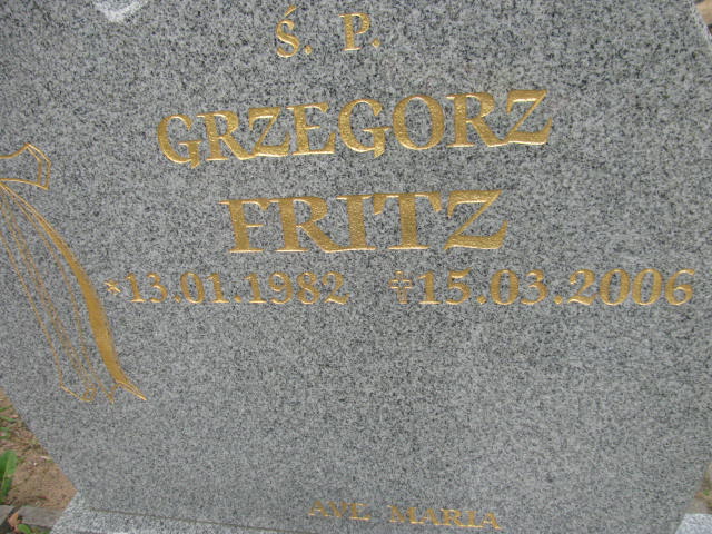 Grzegorz Fritz 1982 Kostrzyn nad Odrą - Grobonet - Wyszukiwarka osób pochowanych