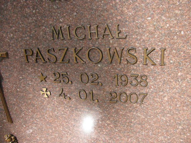 Michał Paszkowski 1938 Kostrzyn nad Odrą - Grobonet - Wyszukiwarka osób pochowanych