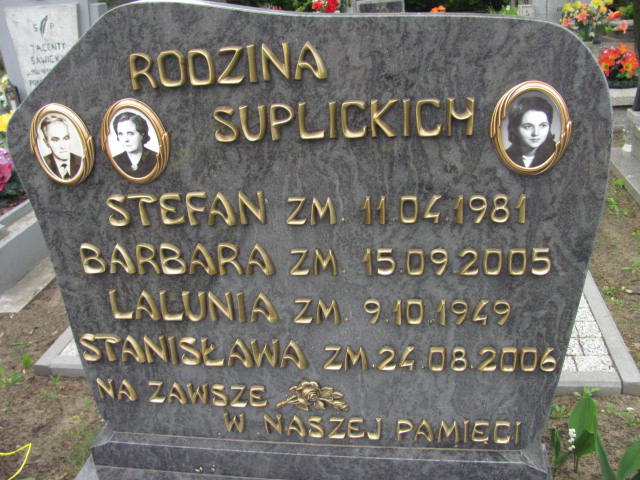 Lalunia Suplicki Kostrzyn nad Odrą - Grobonet - Wyszukiwarka osób pochowanych