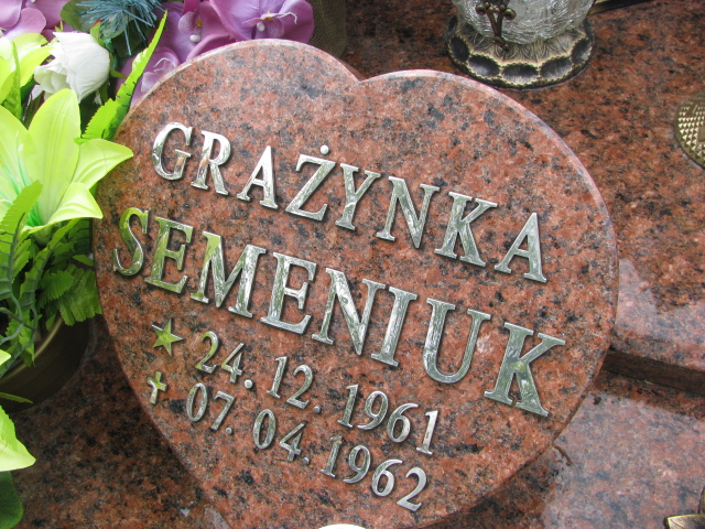 Grażyna Semieniuk 1961 Kostrzyn nad Odrą - Grobonet - Wyszukiwarka osób pochowanych