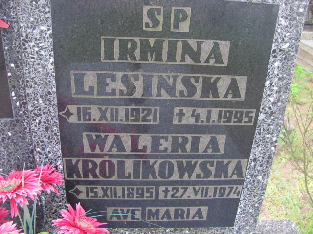 Irmina Lesińska 1921 Kostrzyn nad Odrą - Grobonet - Wyszukiwarka osób pochowanych