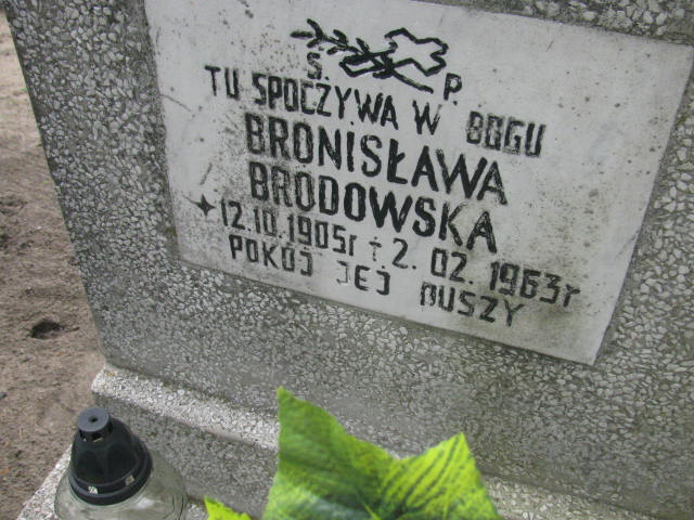 Bronisława Brodowska 1905 Kostrzyn nad Odrą - Grobonet - Wyszukiwarka osób pochowanych