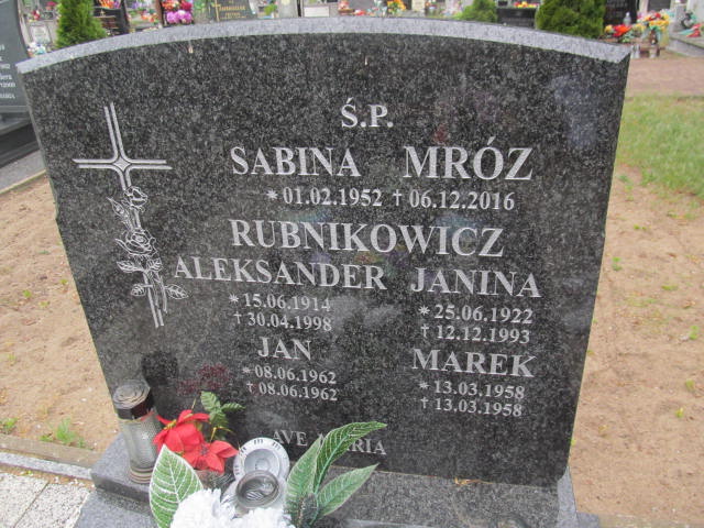 Marek Rubnikowicz 1958 Kostrzyn nad Odrą - Grobonet - Wyszukiwarka osób pochowanych